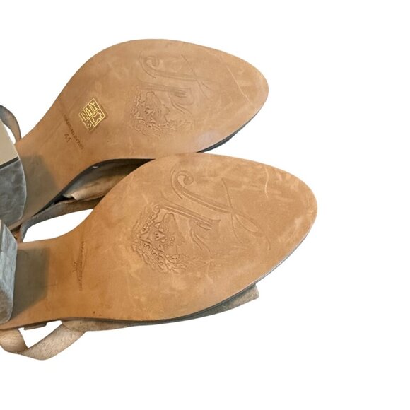 Free People See Ya There Suede Sandals Ankle Buckle Chunky Heels Size 41 10 US - Picture 13 of 13